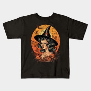 Vintage Witch - Halloween Design Kids T-Shirt